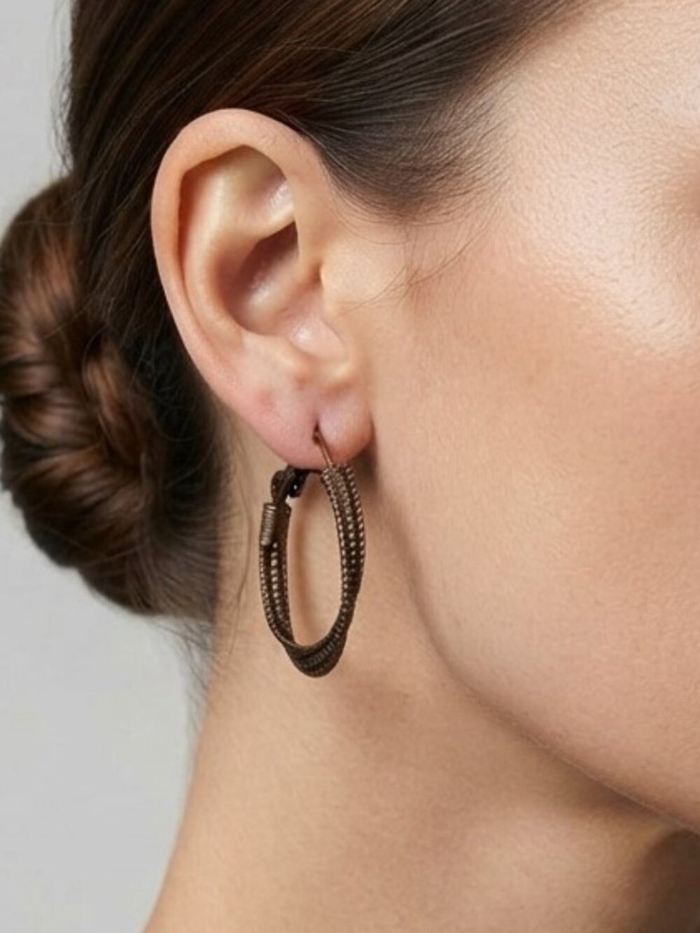 Copper Twisted Hoop Earrings